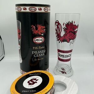 University of SC Gamecocks "Fan-Tastic" hand-painted pilsner glass by AliceArt